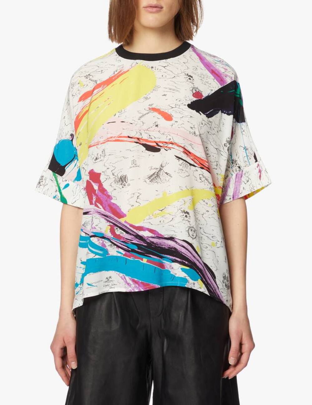 Essentiel Antwerp Zaps Oversized Abstract Print Blouse size Small